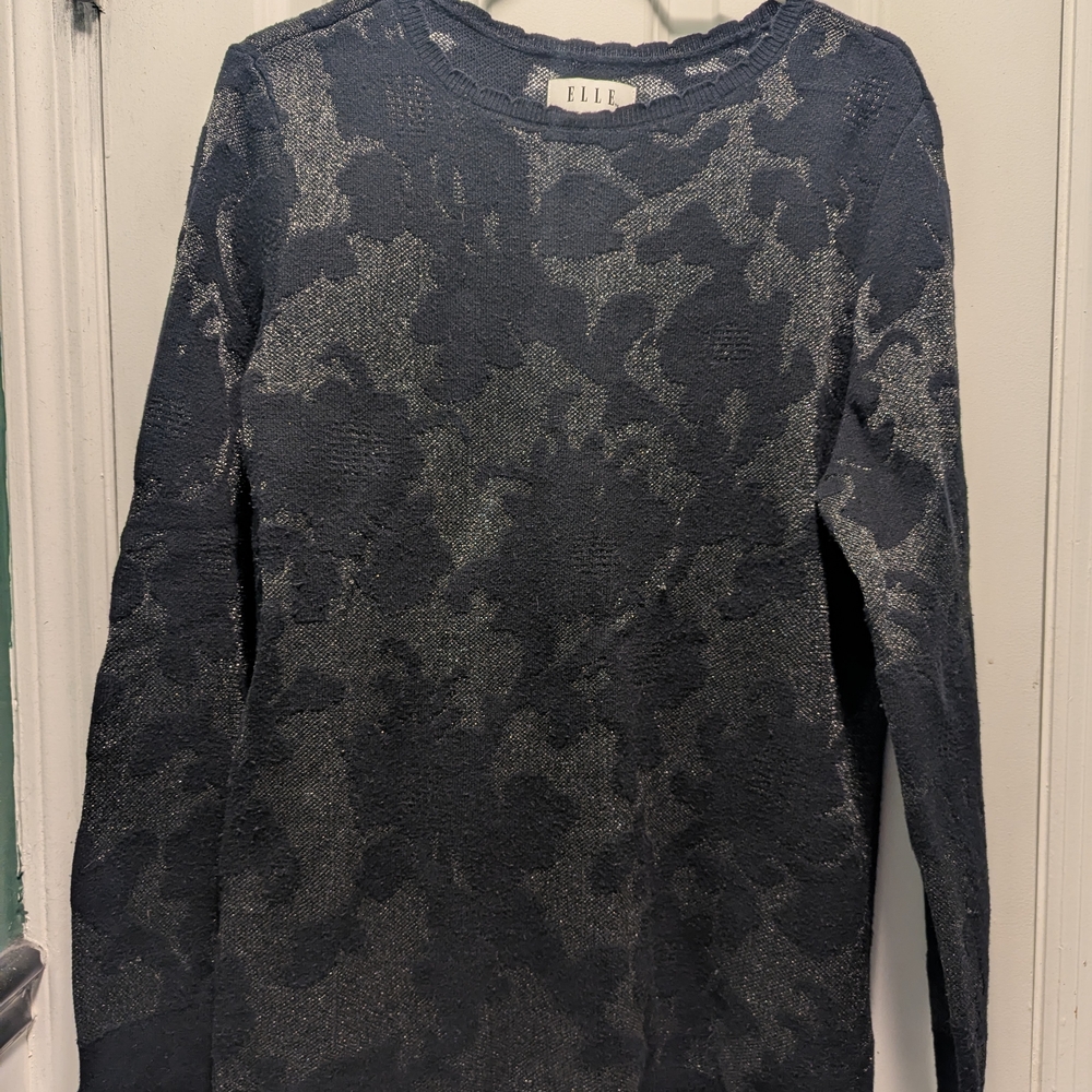 Elle Black and Gray Patterned Sweater